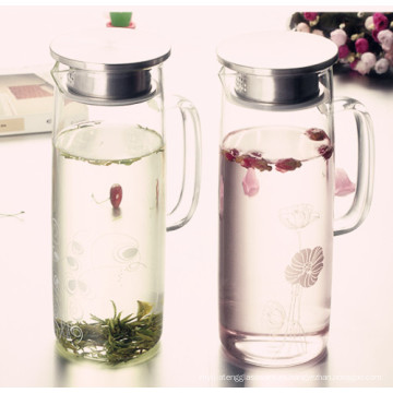 Eco-Friendly Vaso de agua de vidrio, vidrio Water Kettle, Glass Water Bottle Jarra de agua